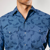 Camisa Hannover Est Azul Amibas 308